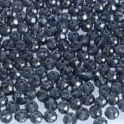 Бусина, стекло абакус 6, граненая, цвет стальной синий, 6х4 мм
