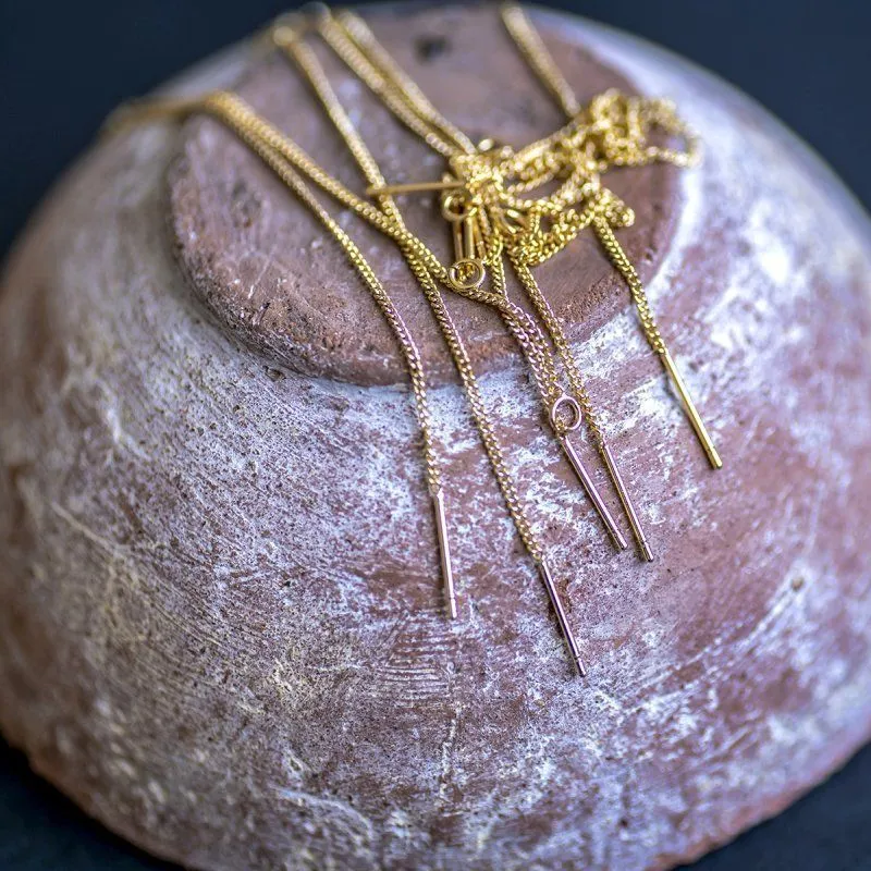 пуссеты "лайн", позолоченные, цвет золото, 82-85x1 мм