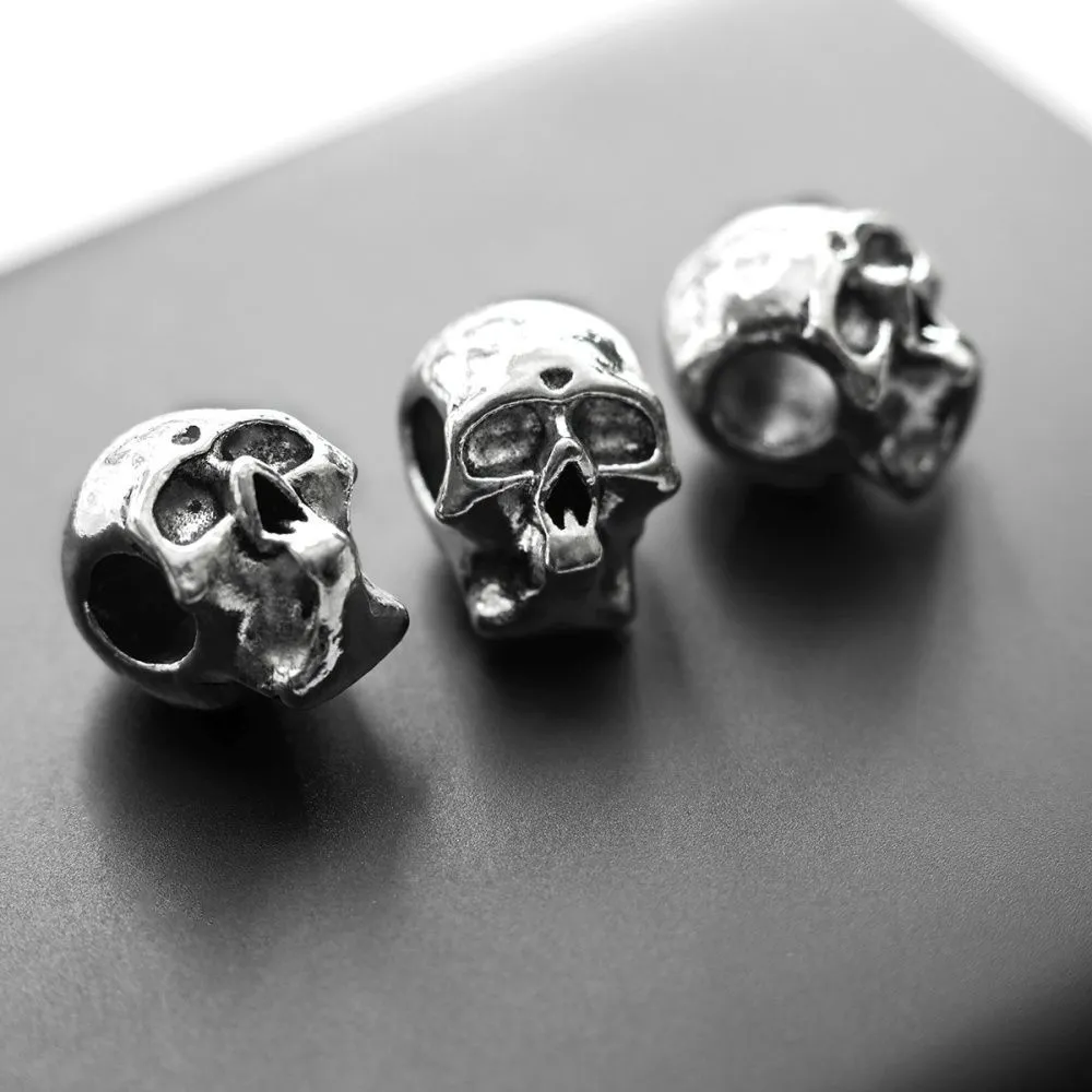 ес бусина металл "черепушка", цвет античное серебро, 13x10x11 мм