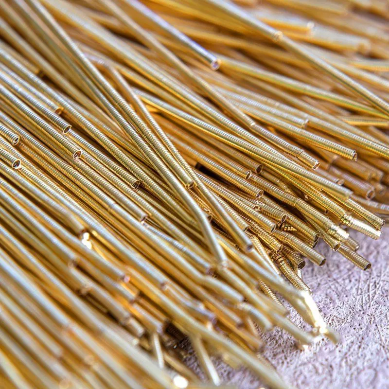 канитель мягкая, цвет светлое золото, 1 мм