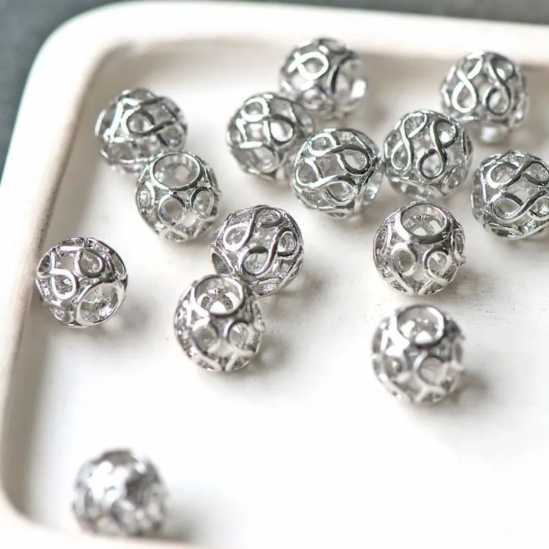 ес бусина металл "инфинити", цвет платина, 11x9.5 мм