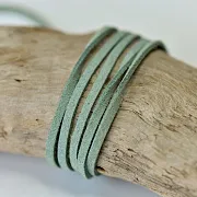 Шнур из искусственной замши, зелено-голубой, 3х1.4 мм