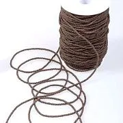 Шнур витой из полиэстера, цвет коричневый, 3.5 мм