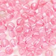 Бусина, акрил 6, цвет ярко-розовый, 6 мм (уп 30 +/-3 шт)