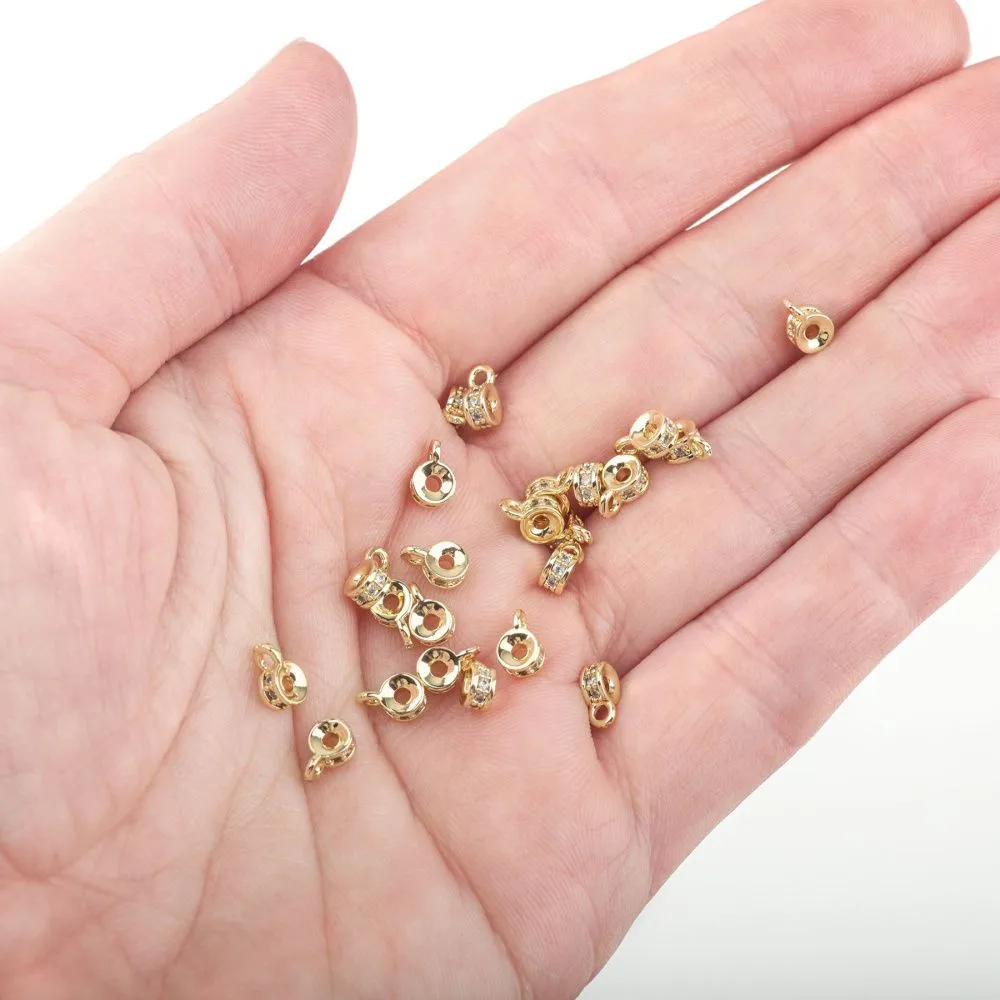 бейл "тори", позолота/цирконий, 6x4x3 мм