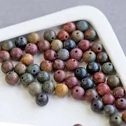 Бусина яшма Пикассо 6, цветовой микс, 6 мм (стренд 18 шт.)