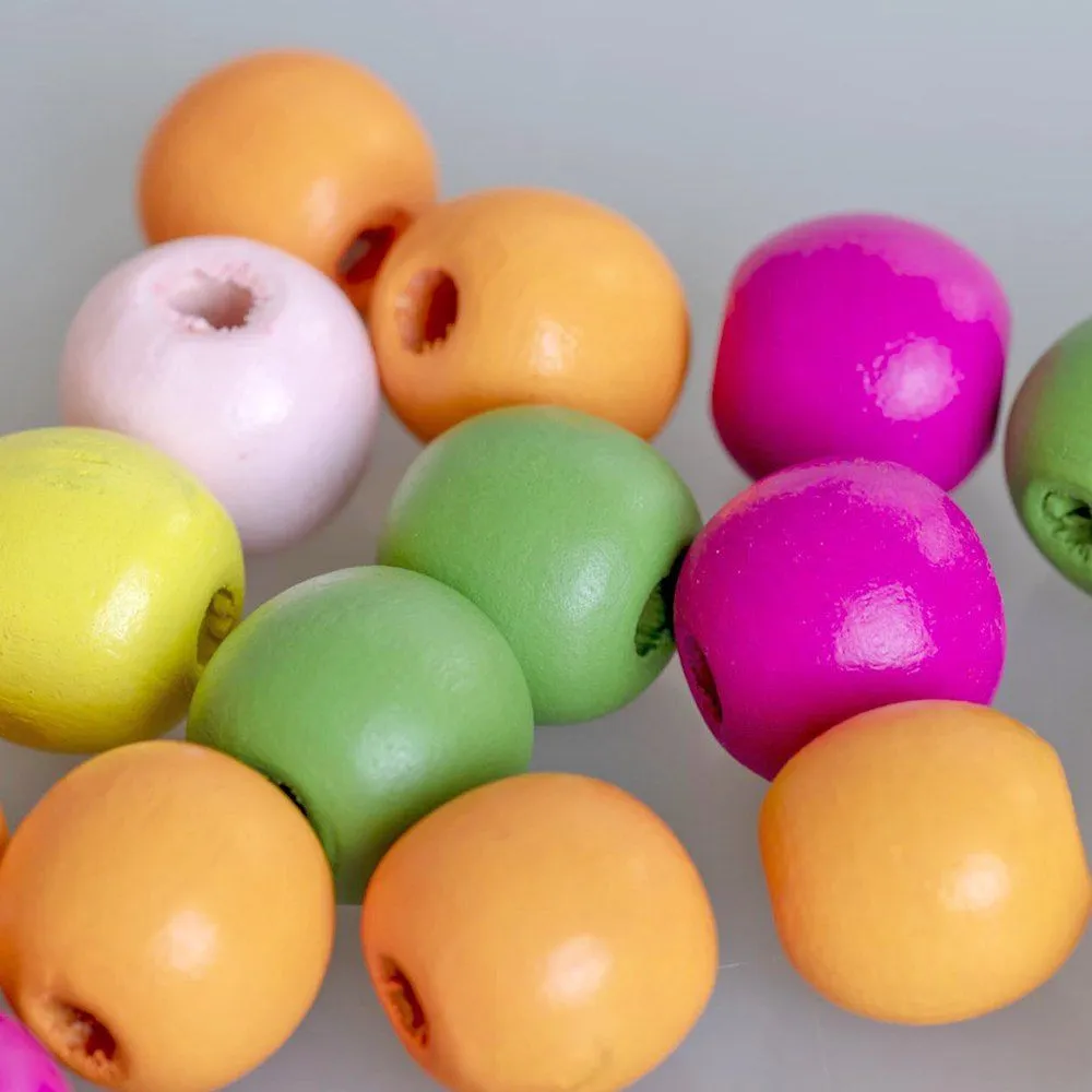 бусина дерево 16, цветовой микс, 16х15 мм