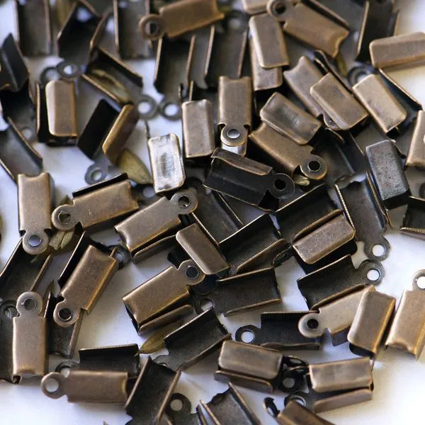 зажим для шнура, цвет античная бронза, 6х3 мм (уп 40 +/-5 шт)