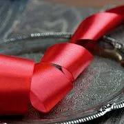 Лента, атлас, цвет красный, ширина 40 мм