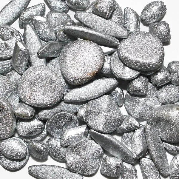 микс акриловый разной формы, кракелюр металлик, серебряный (уп 20 г)