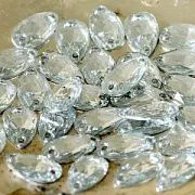 Стразы пришивные Teardrop, смола, прозрачный, 10.5х18 мм