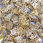 Микс акриловый разной формы, имитация металла, цвет золотой (уп 20 г)