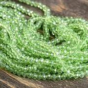 Бусина, стекло абакус 6, граненая, цвет светло-зеленый перламутровый, 6х4 мм