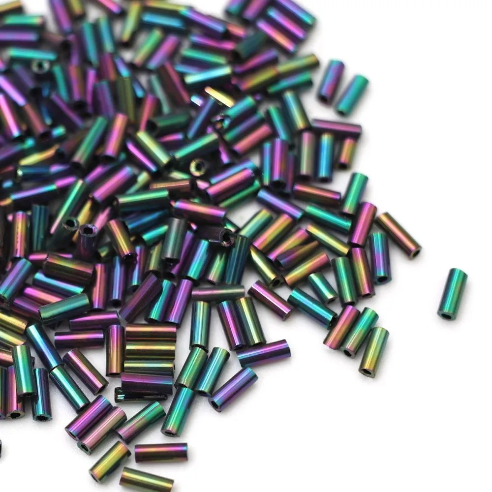 бисер "радуга", стеклярус, цвет бензиновый ирис (уп 7 г)