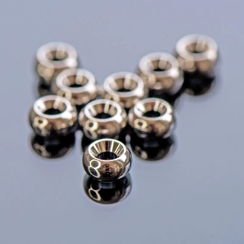 бусина-разделитель, металл "рондель", покрытие платина, 5x3 мм