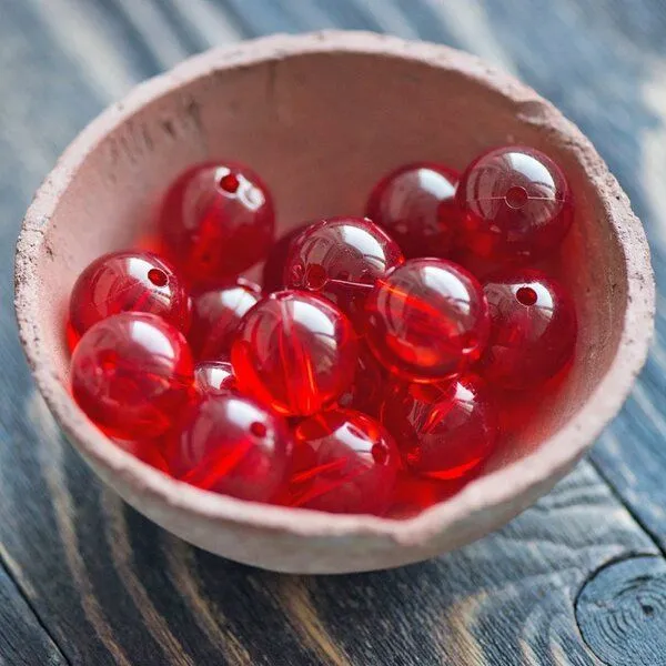 бусина, акрил 20, цвет красный, 20 мм