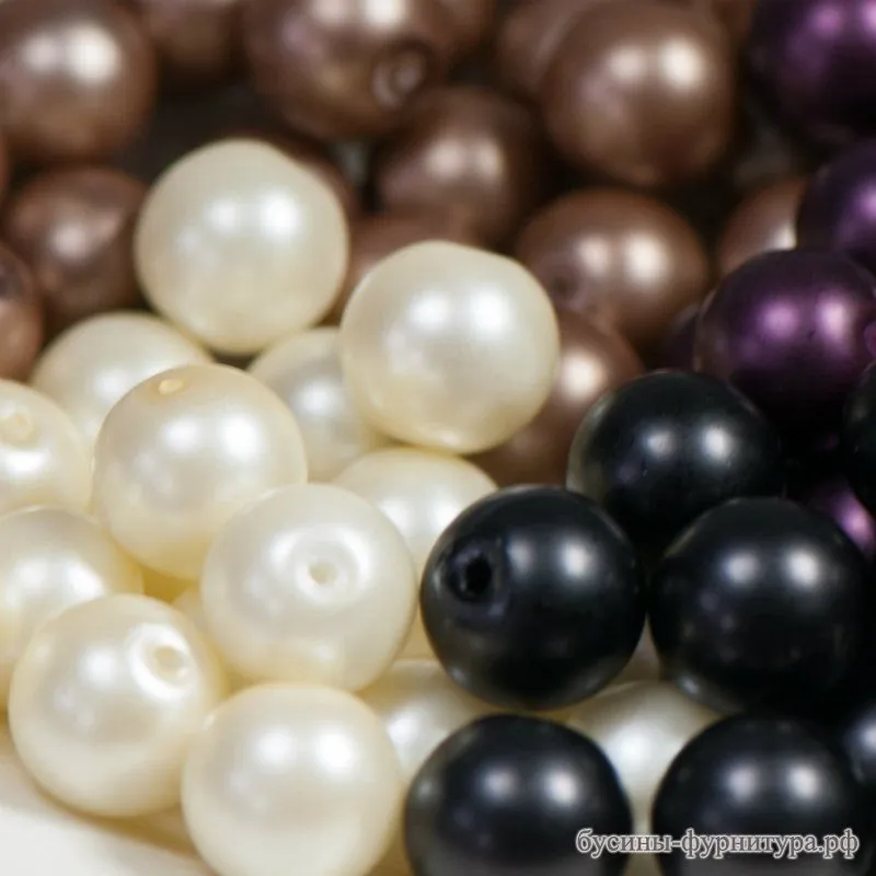 бусина, имитация жемчуга, стекло 12, матовая, цвет в ассорт., 12 мм