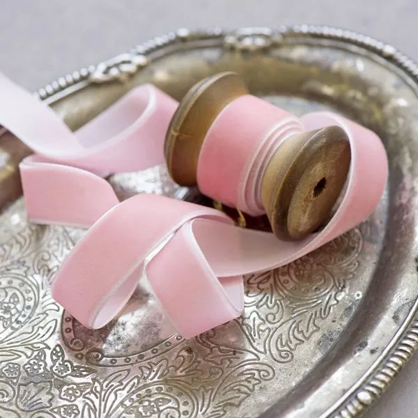 лента, бархат, цвет нежно-розовый, ширина 19 мм ленты