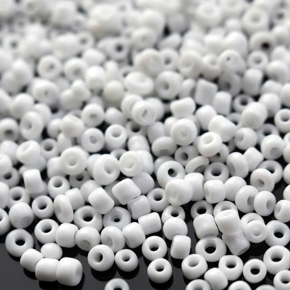 бисер "радуга", цвет белый непрозрачный, 12/0 (уп 7 г)