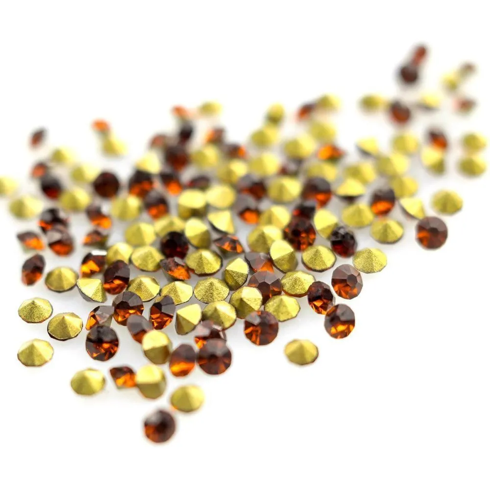 стразы горный хрусталь, цвет коньячный, 2.2 мм (уп 10 шт)