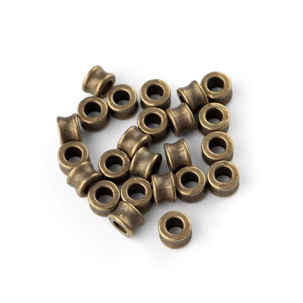 ес бусина металл "ролик", цвет античная бронза, 8х5.5 мм