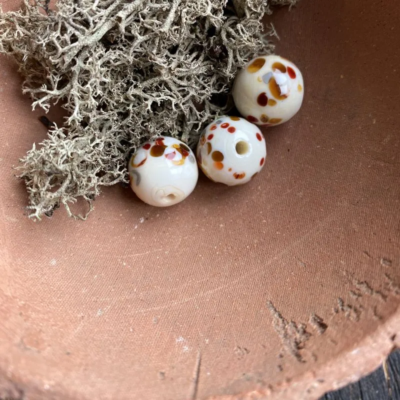 бусина, мурано "россыпь", коричневая посыпка, 13х13 мм