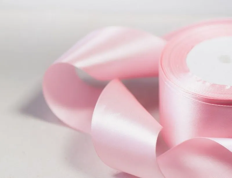 лента, атлас, цвет розовый светлый, ширина 50 мм ленты