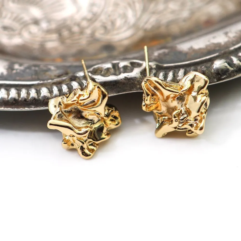 пуссеты "краш", цвет золото, 18x18 мм