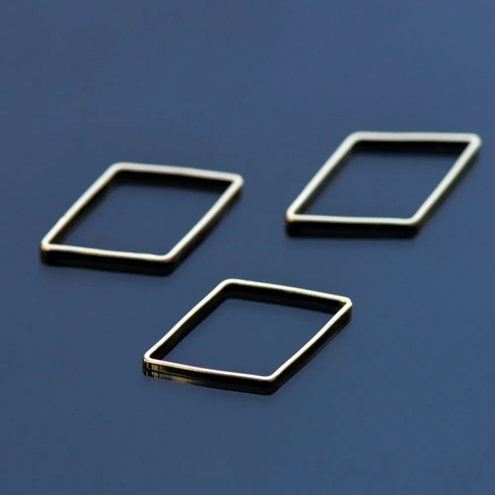 подвеска металл "ромбус", позолота, 17x9x1 мм