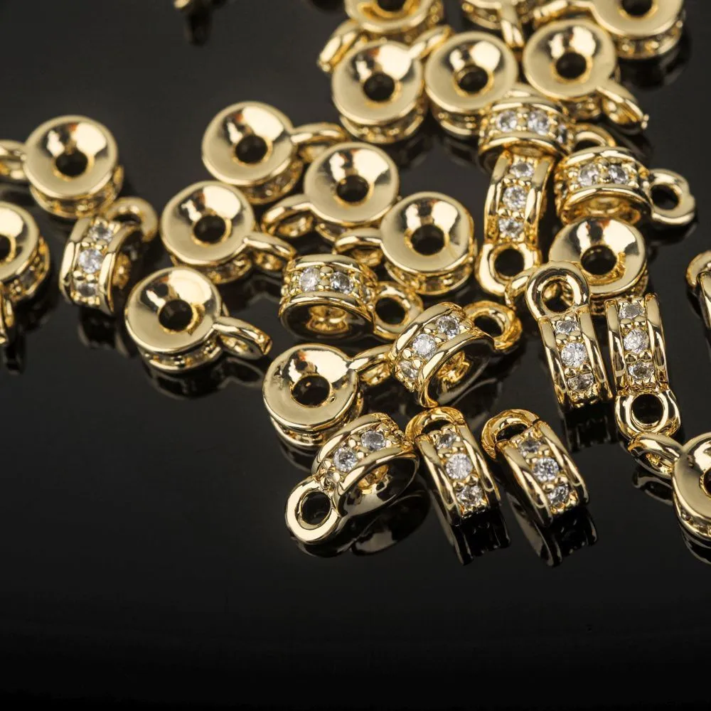 бейл "тори", позолота/цирконий, 6x4x3 мм