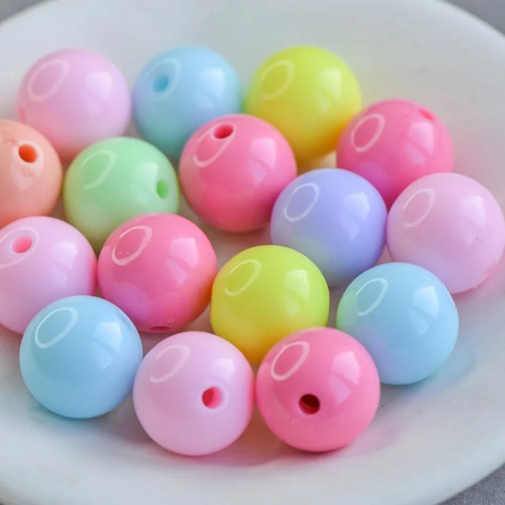 бусина, акрил "пастель", цветовой микс, 16 мм