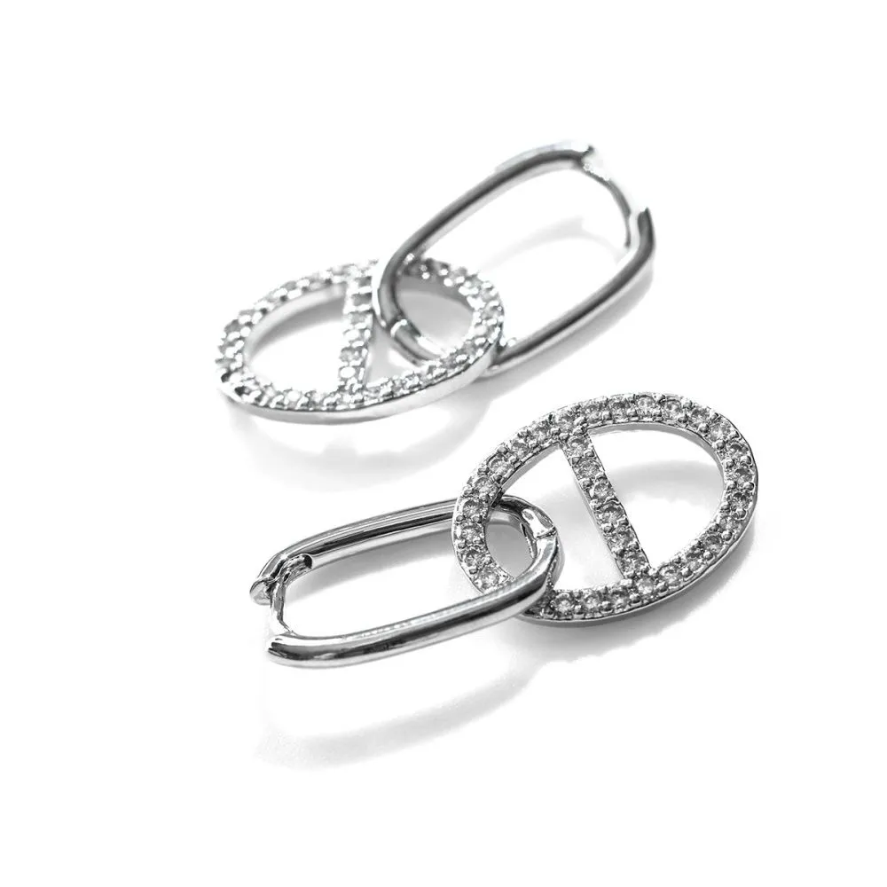 швензы "нексус", с цирконием, цвет платина, 35 мм