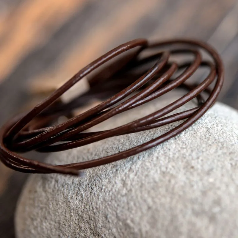 шнур кожаный, цвет шоколадный, диаметр 1.5 мм