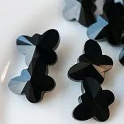 Бусина, стекло, "Бабочка", граненая, цвет черный, 11.5х14.5х8 мм