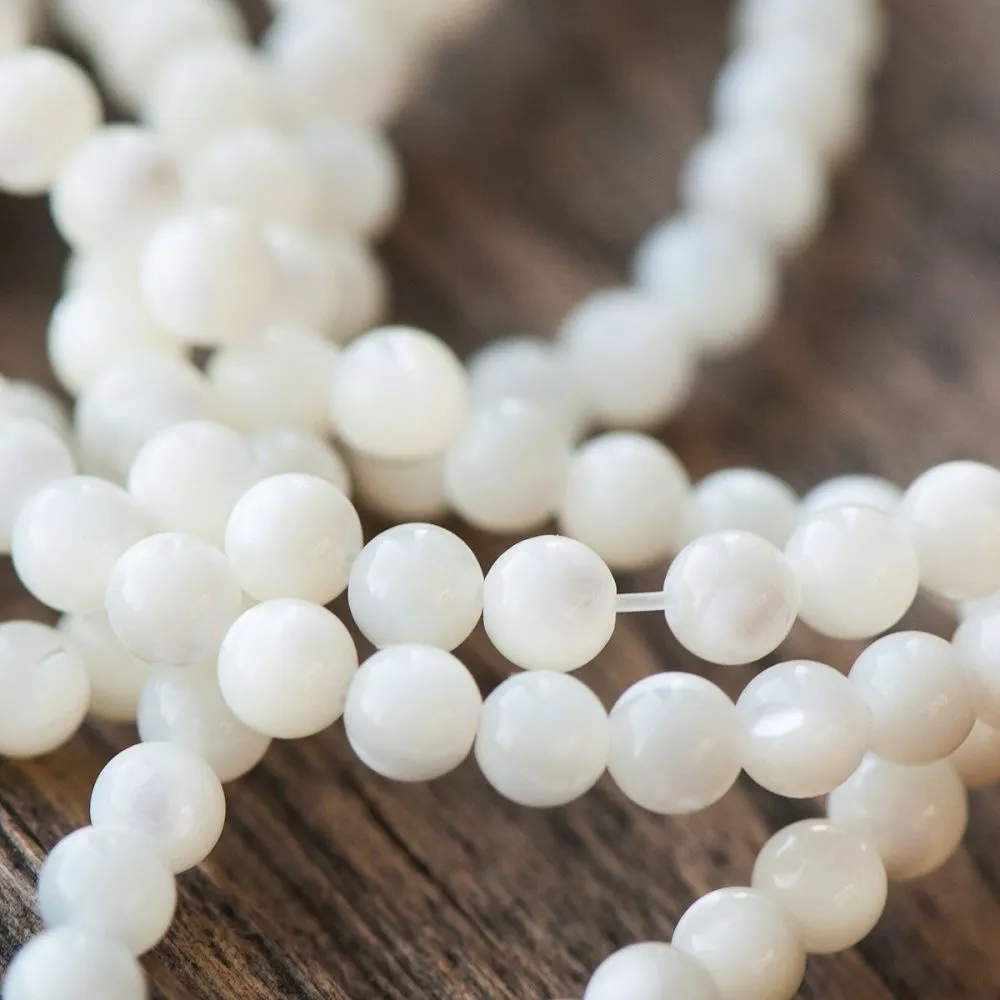 бусина из ракушки, "сишелл", цвет белый, 4 мм