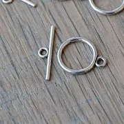 Тоггл "Раунд", цвет античное серебро, 15х2 мм