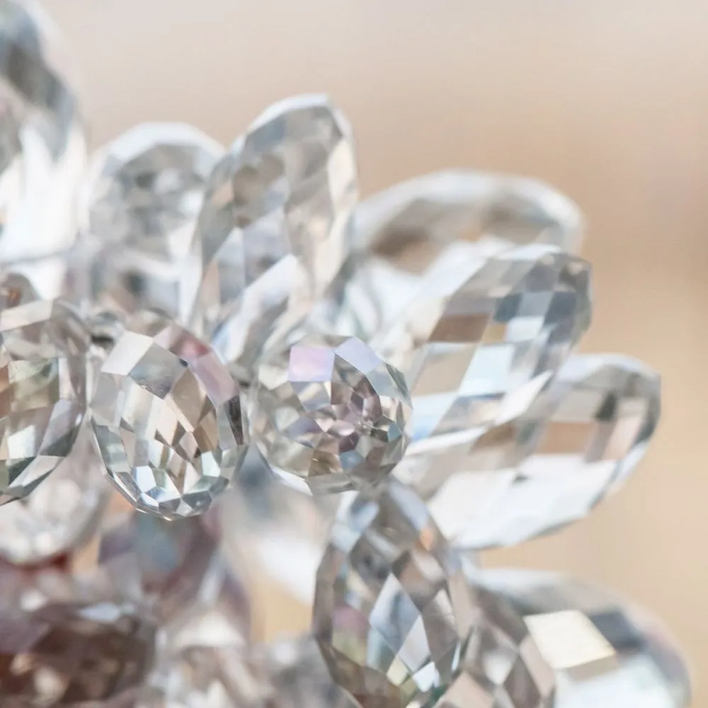 бусина "капля", граненая, стекло, цвет прозрачный, 20х10 мм