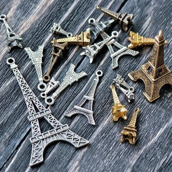 микс металлический из подвесок "эйфелева башня", цветовой и размерный микс (уп 20 г)