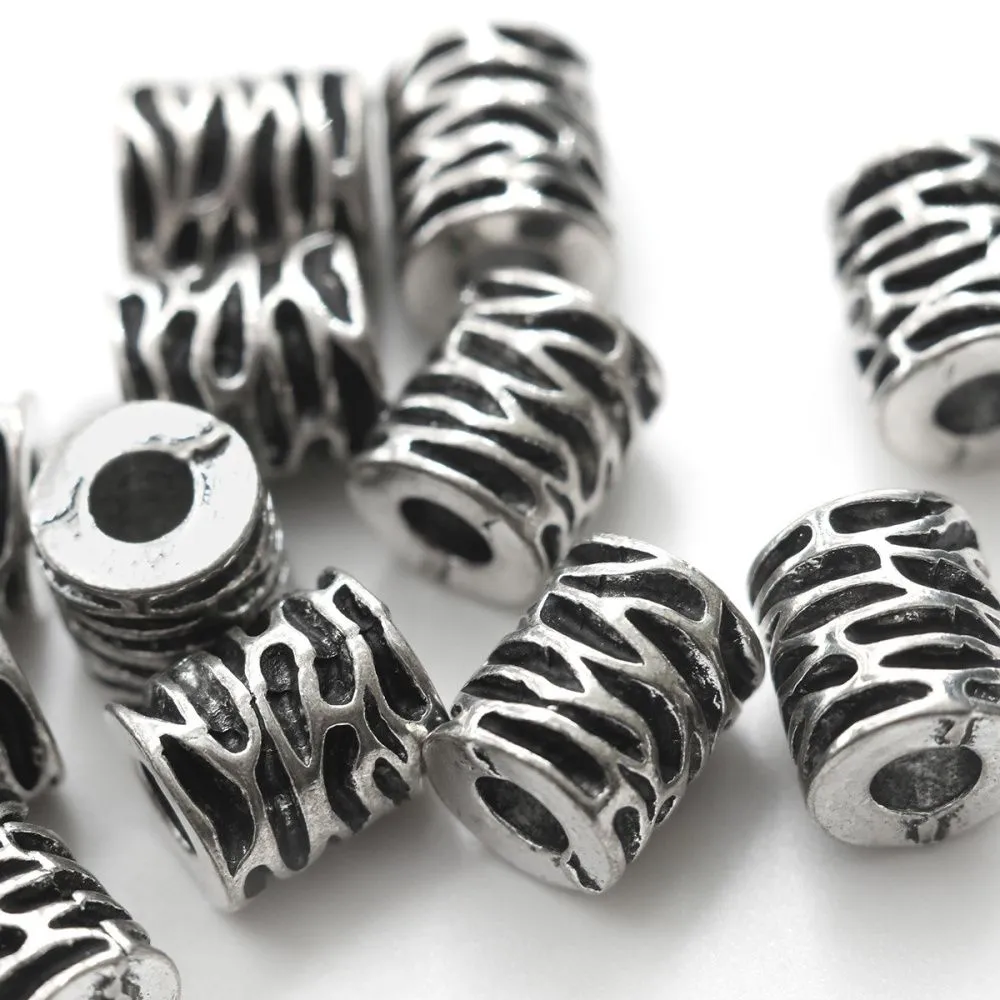 ес бусина металл "фолд", цвет античное серебро, 10x9x8.5 мм