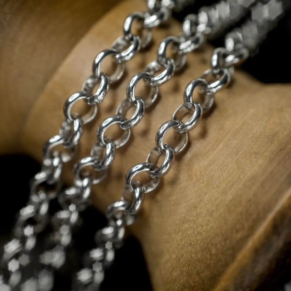 цепочка "раунд 304", цвет стальной, звено 4x1 мм