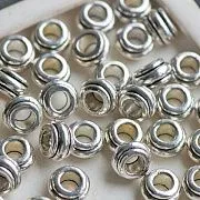ЕС бусина металл "Ролл", цвет античное серебро, 10х5.5 мм