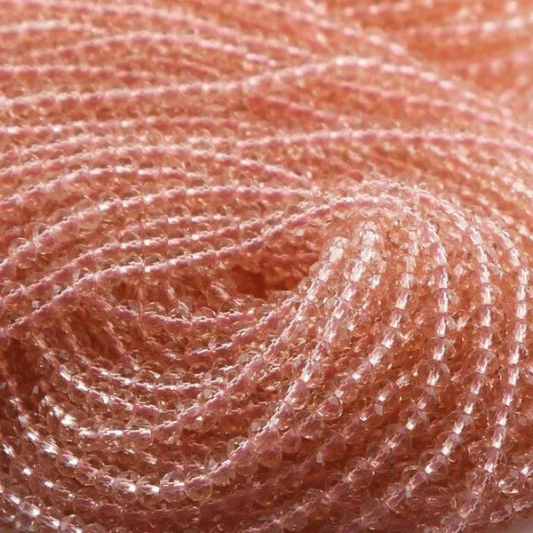 бусина, стекло абакус 3,5, граненая, цвет розовый, 3.5х2.5 мм (уп 50+/-10 шт)