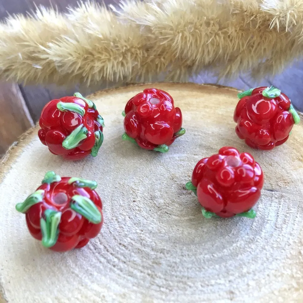 бусина, мурано "морошка", светло-оранжевый, 14х12 мм