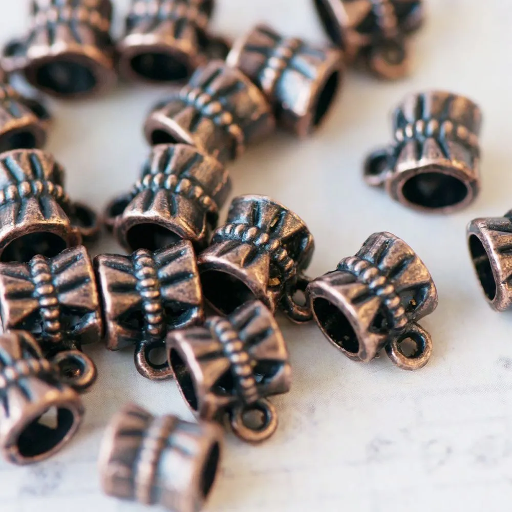 бейл "трубочка", цвет античная медь, 12х9 мм