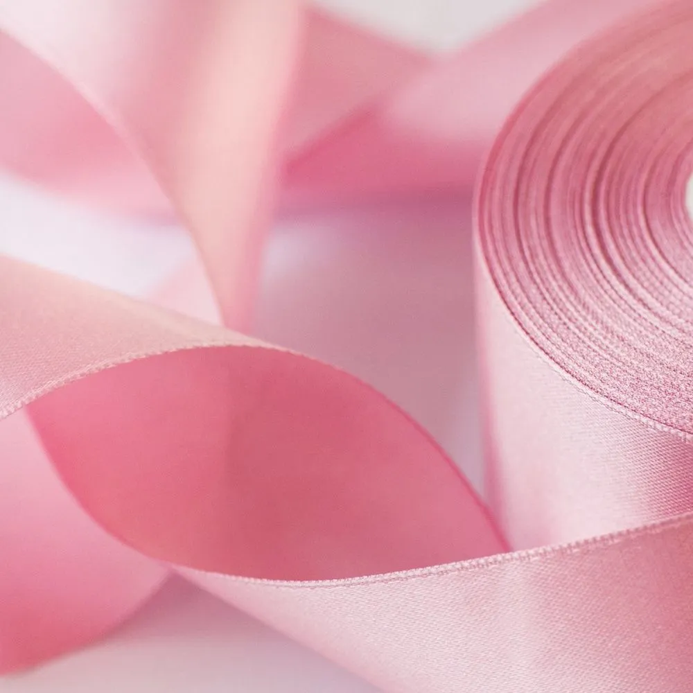 лента, атлас, цвет розовый, ширина 50 мм ленты