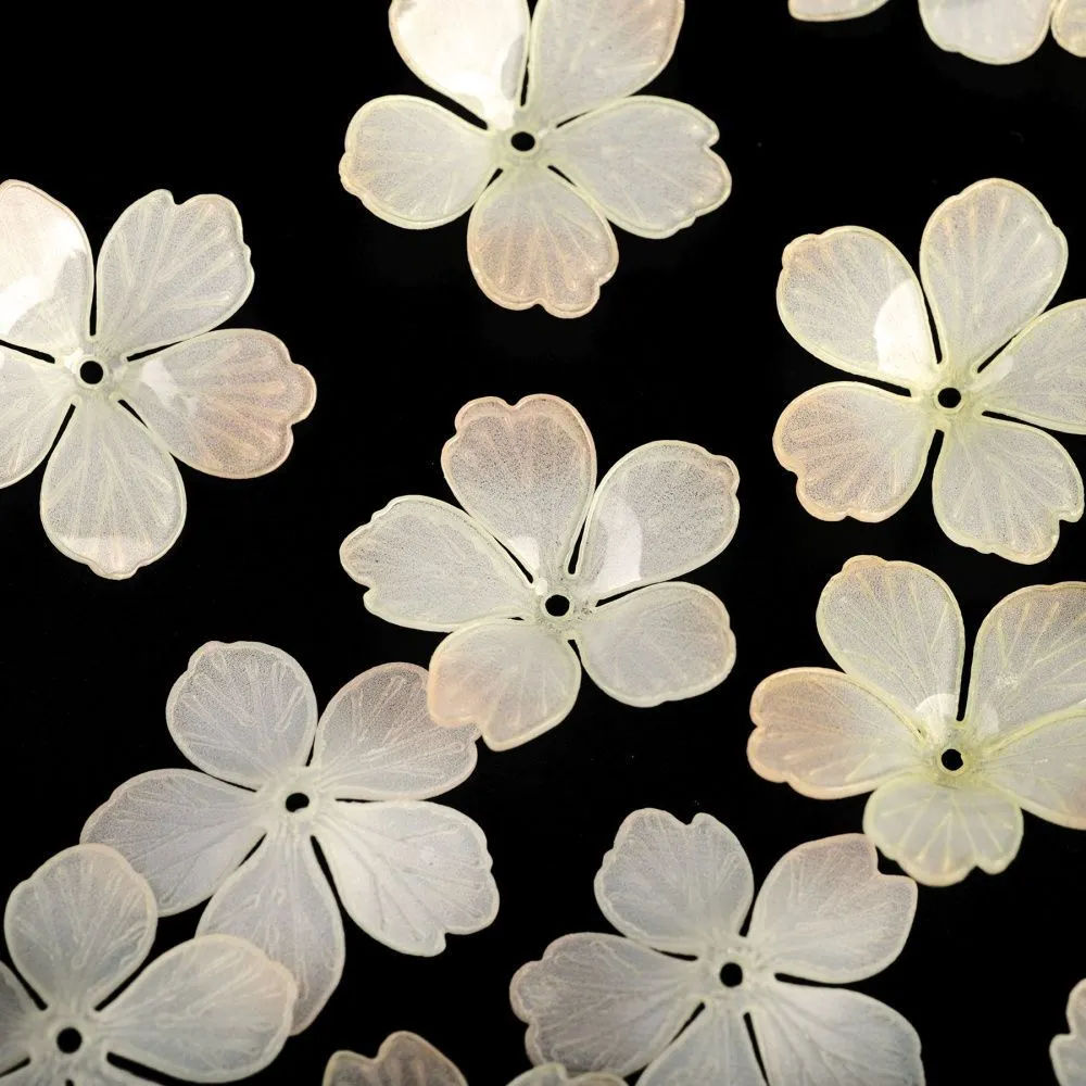 бусина, акрил "фрезия", цветовой микс, 33x8 мм