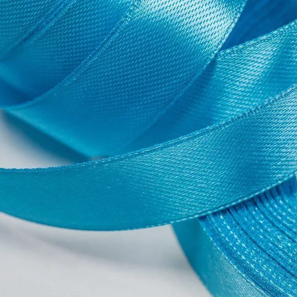 лента, атлас цвет голубой, ширина 15 мм ленты