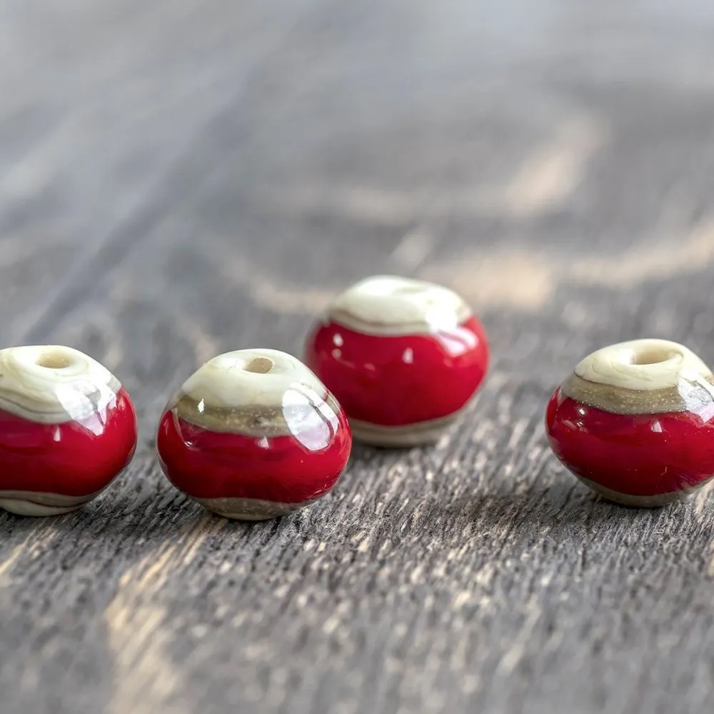 бусина, мурано "пунш", круглая, стекло,14-15 мм