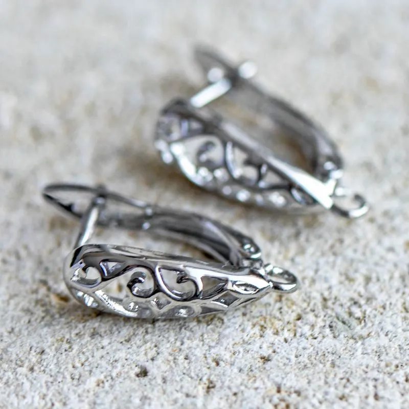 швензы "вензель", покрытие платиной, 19x12x6 мм 