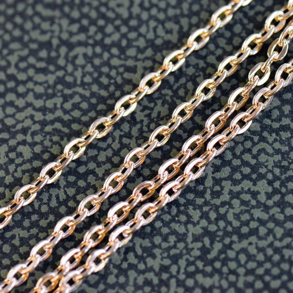 цепочка "овал", цвет розовое золото, звено 3х2х0,5 мм